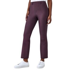 Spanx Stretchy Micro-Print Palazzo Pants in Deep Burgundy